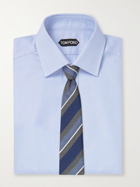TOM FORD - Slim-Fit Houndstooth Cotton Shirt - Blue