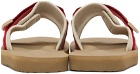 Suicoke Red & Beige PADRI Sandals