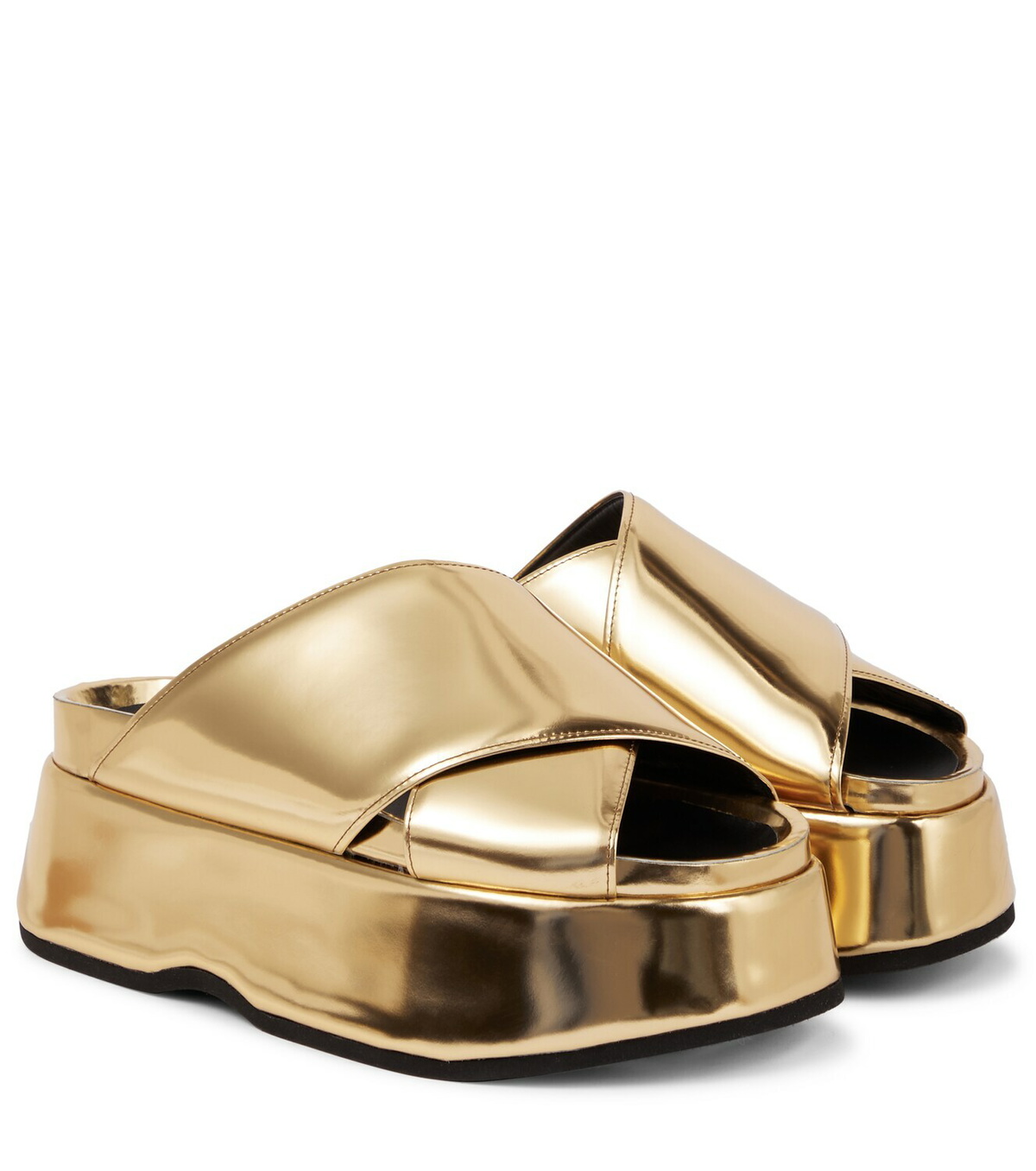 Junya Watanabe Black Platform Kip Sandals Junya Watanabe