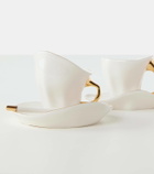 Seletti Meltdown set of 2 espresso cups, saucers, and spoons by JordanLuca