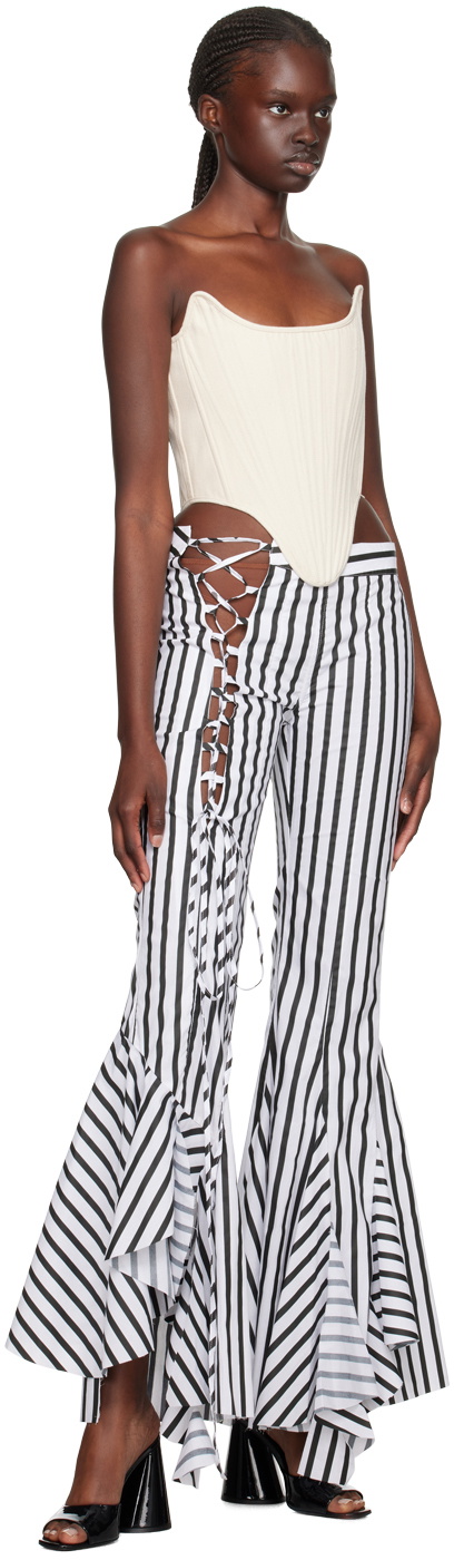 Marques Almeida Black & White Striped Trousers