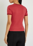 Chloe Printed Cotton T-shirt Red