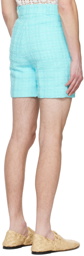 young n sang Blue Sequinned Shorts