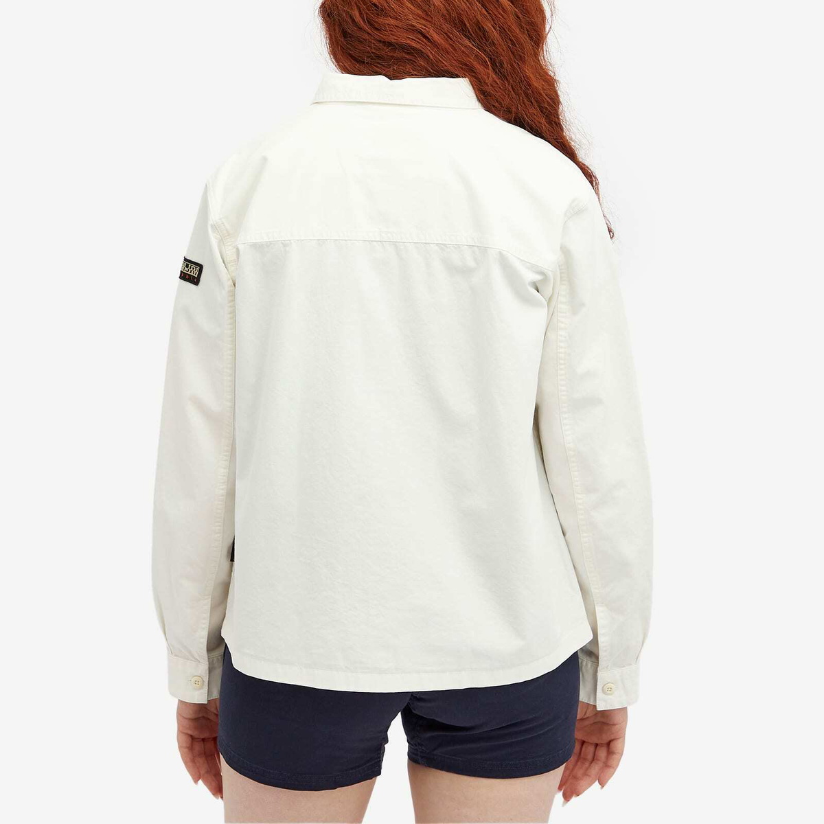 Napapijri Women's Twill Pocket Shirt in White Whisper