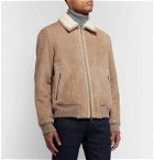 Loro Piana - Cashmere-Trimmed Shearling Bomber Jacket - Brown