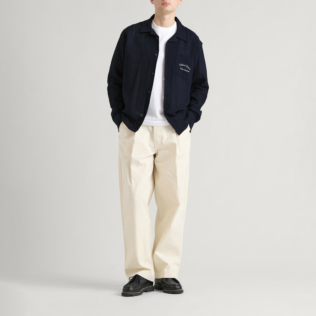 Palmes Men's Western Camp Collar Shirt in Navy