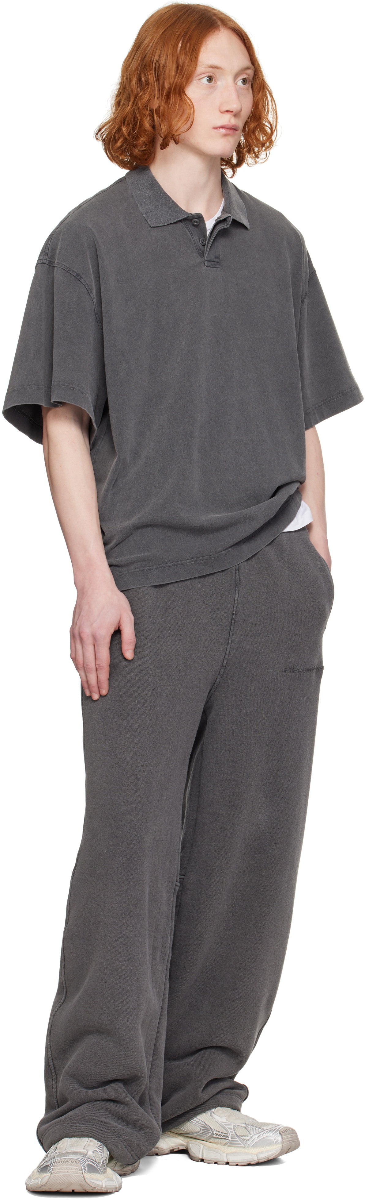 Alexander Wang Gray Short-Sleeve Polo Alexander Wang