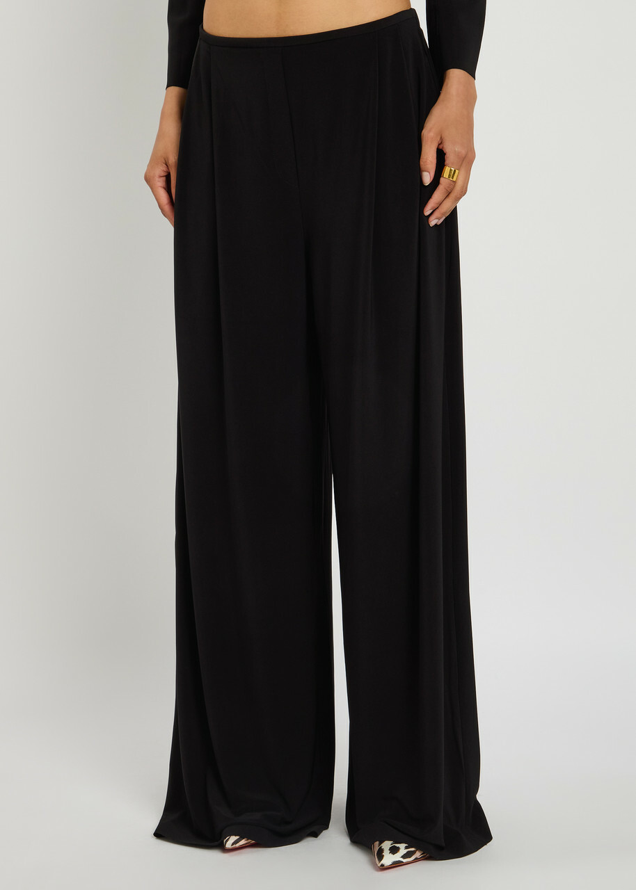 Norma Kamali Mens Pleat Stretch-jersey Trousers Black