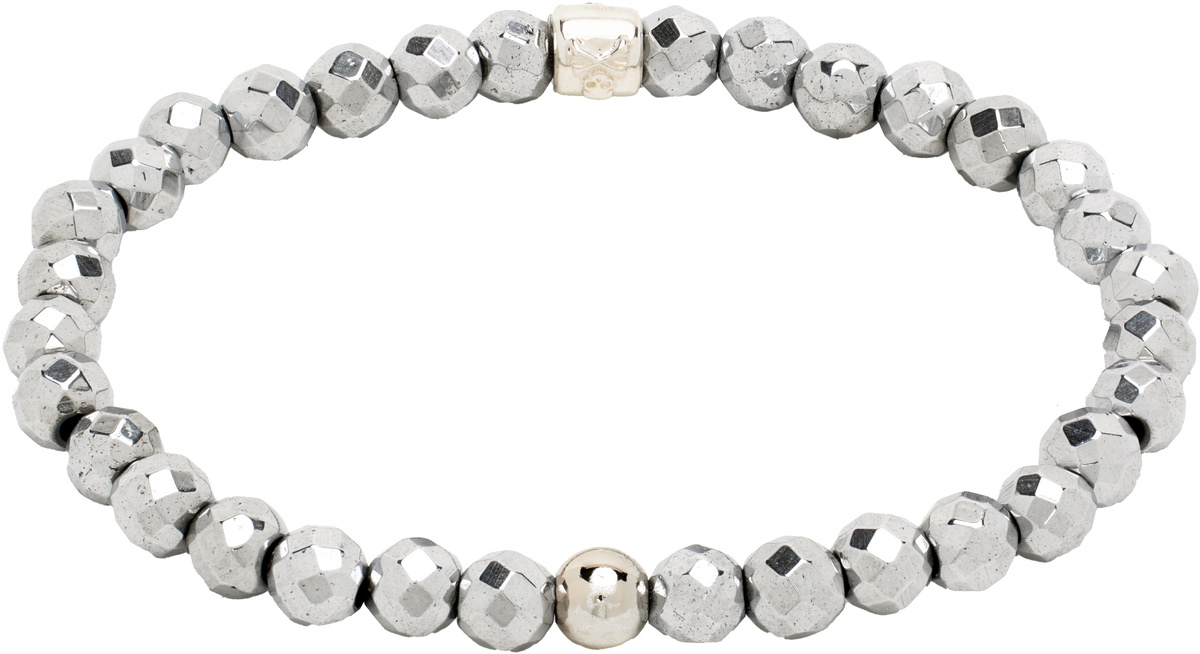 MASTERMIND WORLD Silver Glass Beads Bracelet