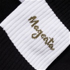 Magenta Men's Brush Logo Socks in Black