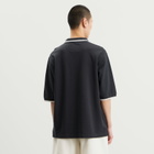 END. Piquet Polo in Cinder Black/Off White