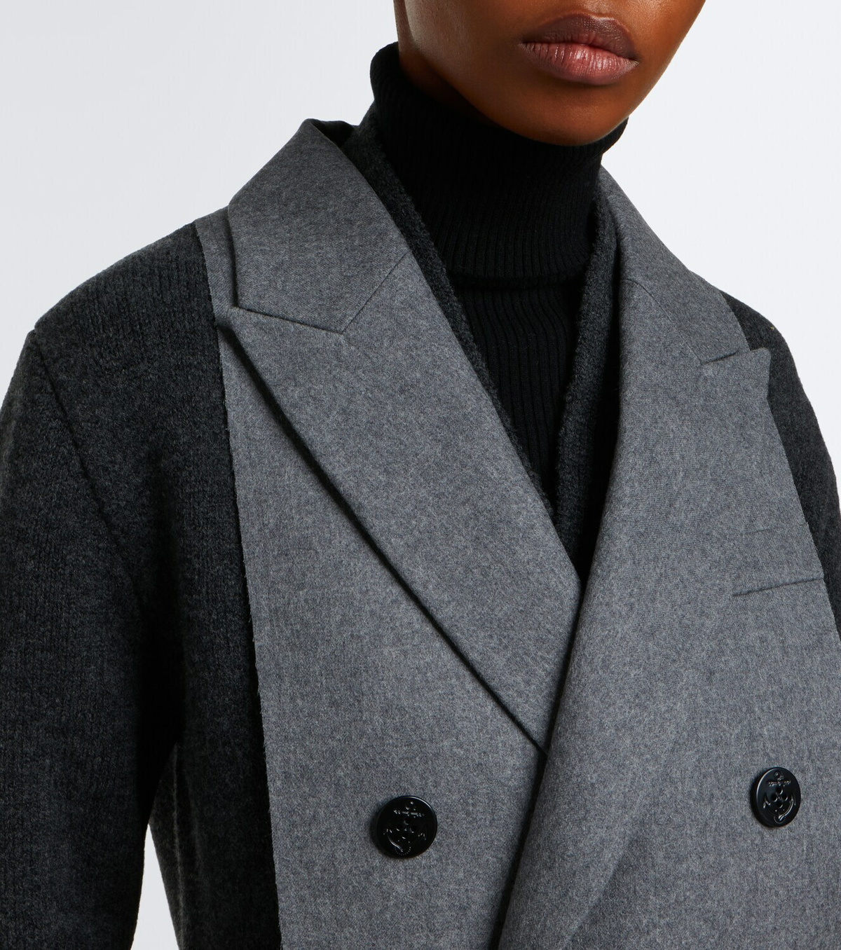 Sacai Layered wool-blend cardigan