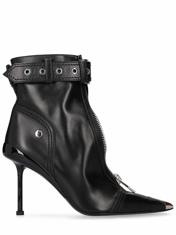 Photo: ALEXANDER MCQUEEN - 90mm Slash Leather Ankle Boots