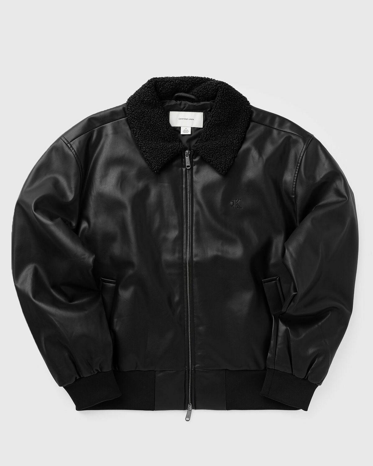 Calvin Klein Jeans LS FAUX LEATHER SHERPA COLLAR BO Black Mens Bomber Jacket