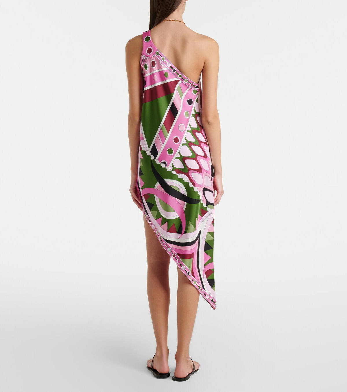 Pucci Printed asymmetric silk satin minidress