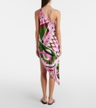 Pucci Printed asymmetric silk satin minidress