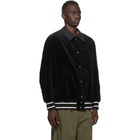 Comme des Garcons Homme Black Corduroy Varsity Jacket