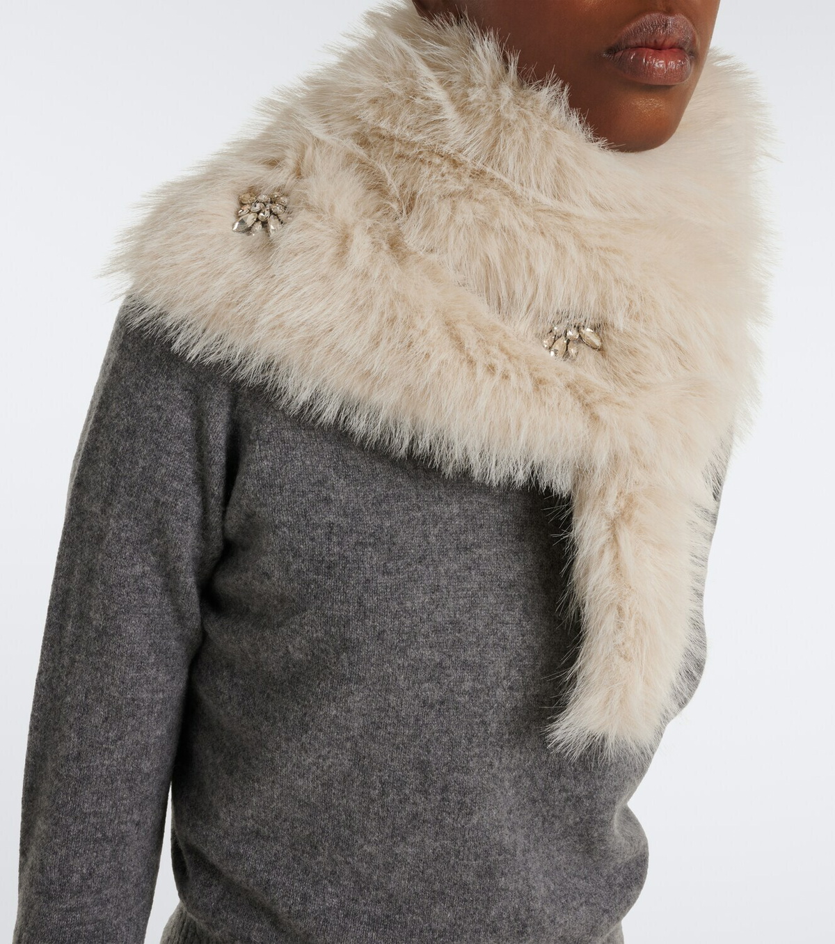 Simone Rocha Crystal-embellished scarf