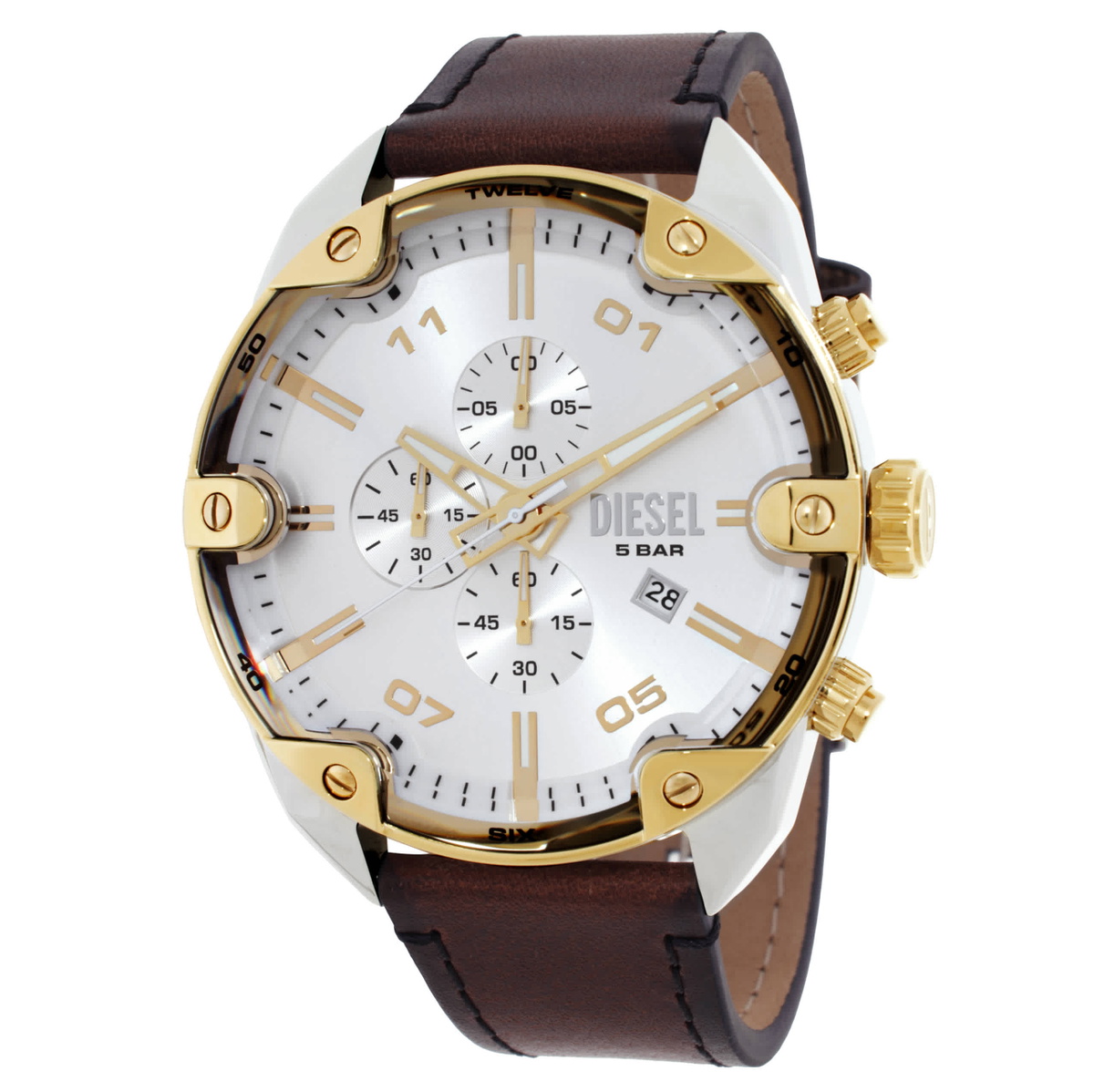 Diesel Spiked Chronograph Quartz Silver Dial Mens Watch DZ4665