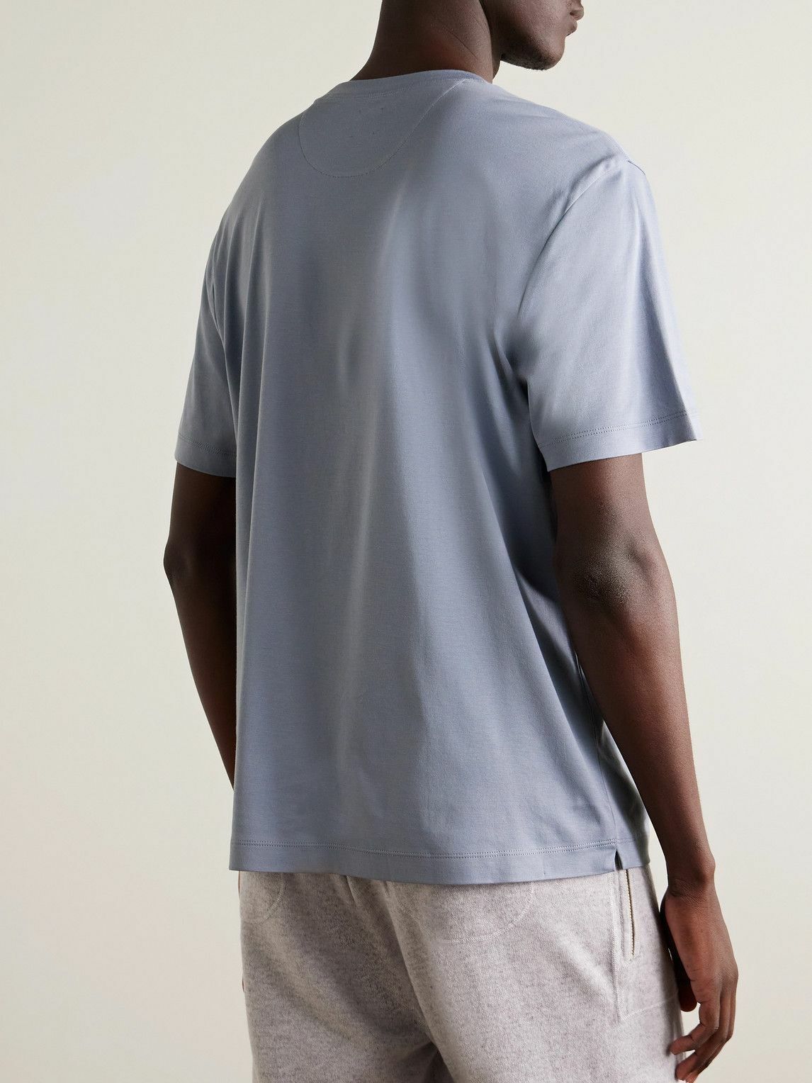 Eleventy - Cotton-Jersey T-Shirt - Blue