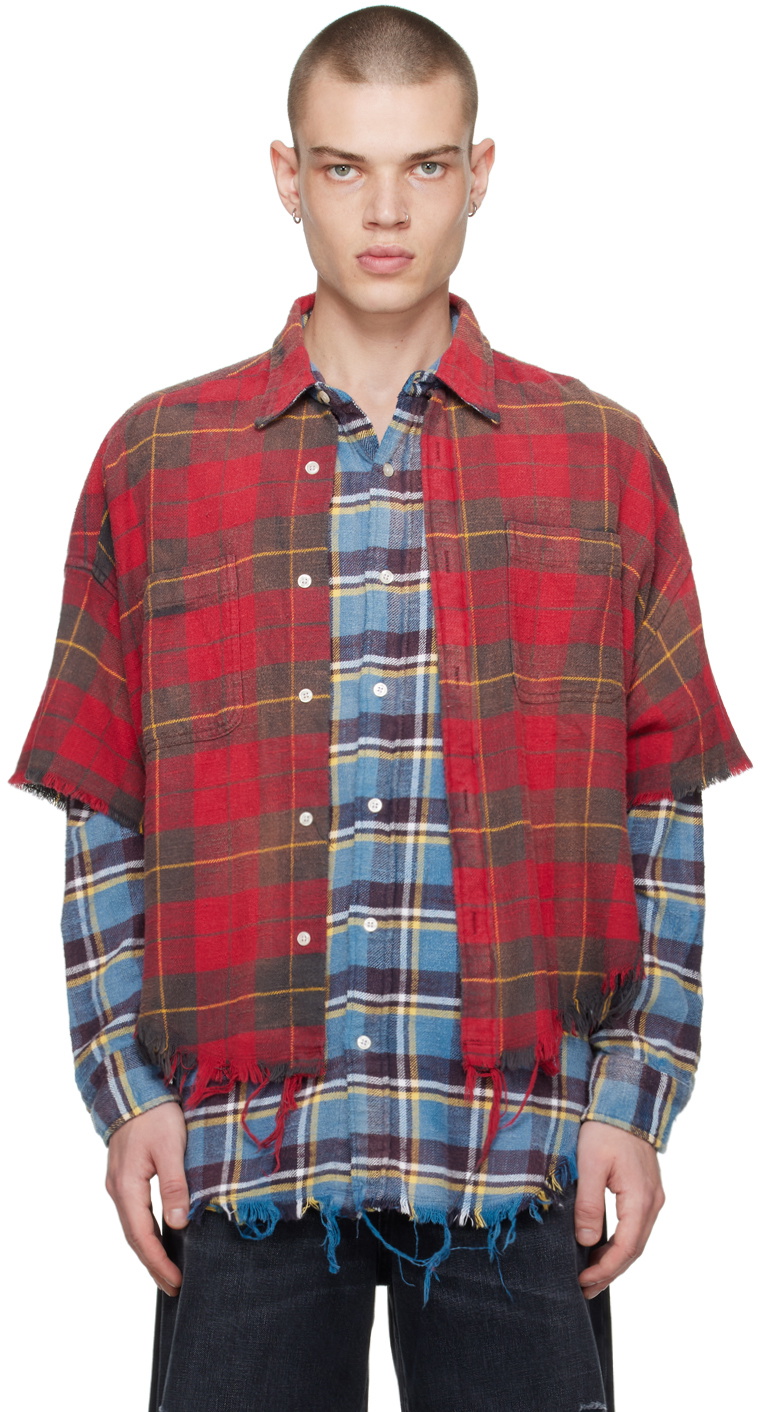 R13 Red Blue Layer DBL Shirt R13