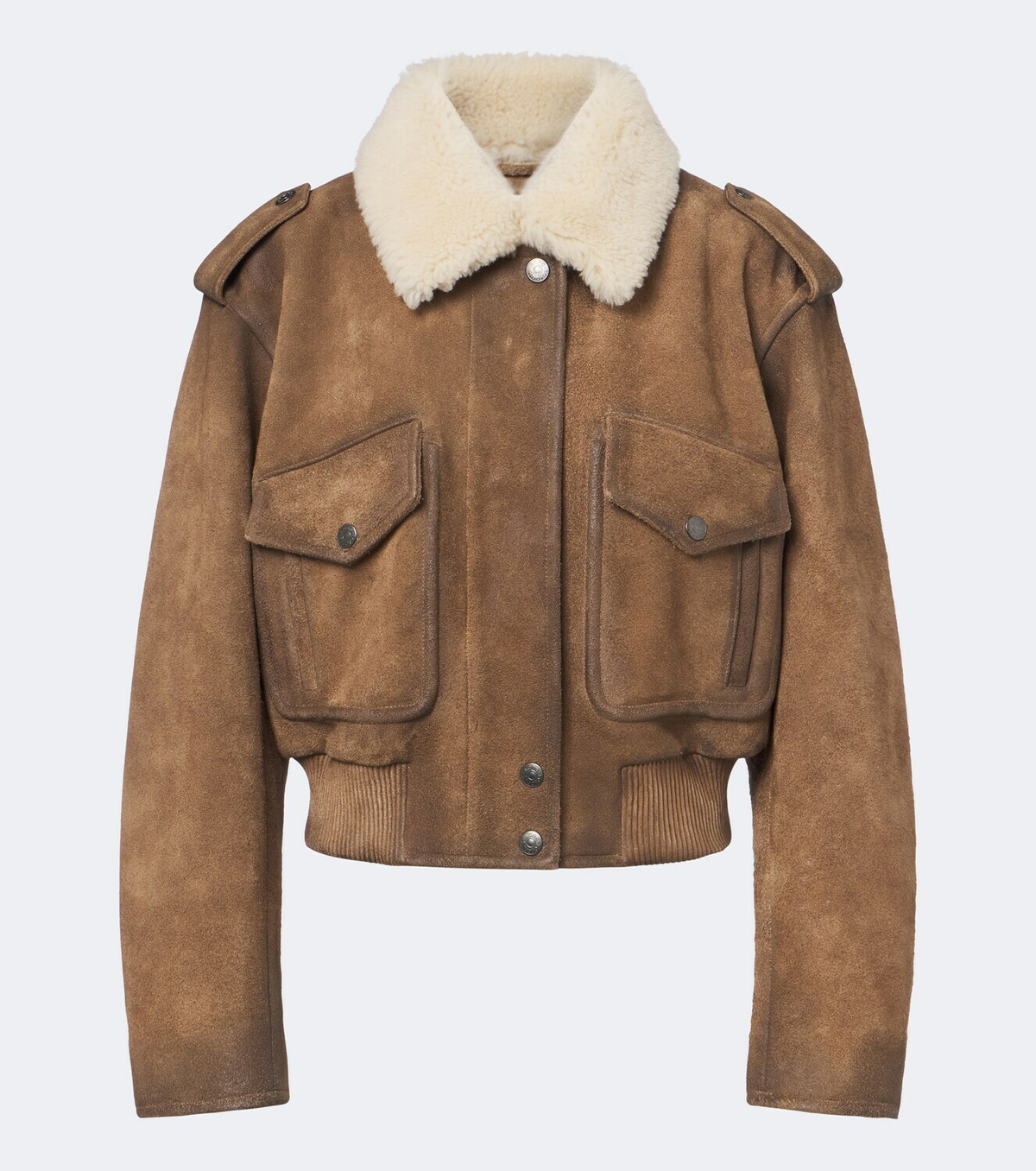 Acne Studios Shearling-trimmed suede blouson jacket