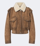 Acne Studios Shearling-trimmed suede blouson jacket