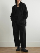 LEMAIRE - Carrot Tapered Pleated Cotton-Drill Trousers - Black