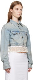 We11done Blue Cropped Denim Jacket