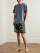 Desmond & Dempsey - Printed Cotton Pyjama Shorts - Green