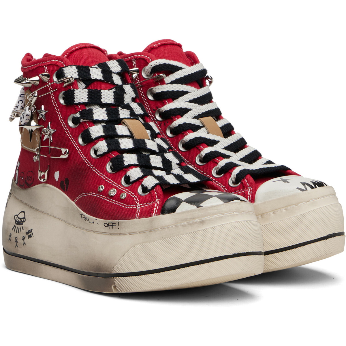 R13 Red Kurt High Top Sneakers