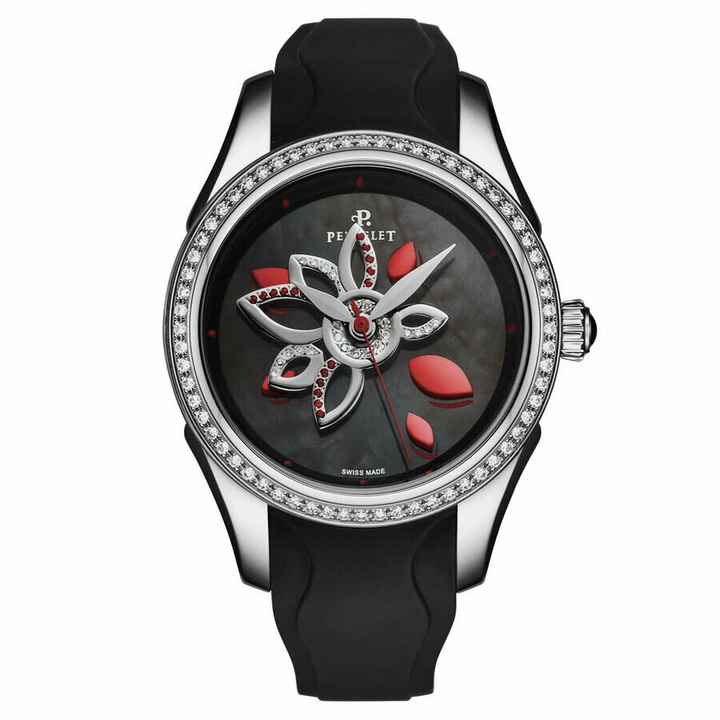 Photo: Perrelet Diamond Flower Automatic Black Dial Ladies Watch A2037/C