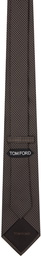 TOM FORD Brown Pois Jacquard Tie