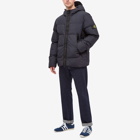 Stone Island Men's Garment Dyed Crinkle Reps Hooded Down Jacket in Navy