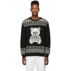 Moschino Black Alpaca Teddy Crewneck Sweater