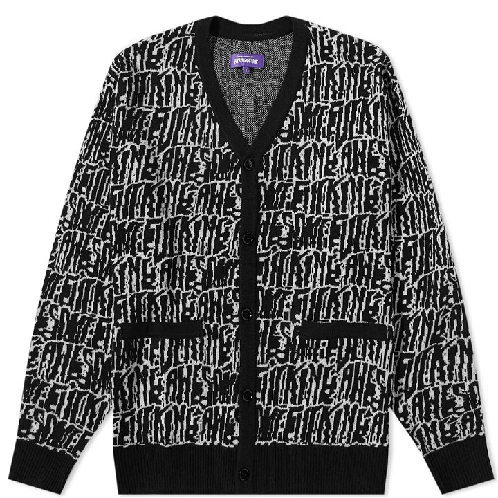 Photo: Fucking Awesome Men's Stretched Stamp Cardigan in Black/White