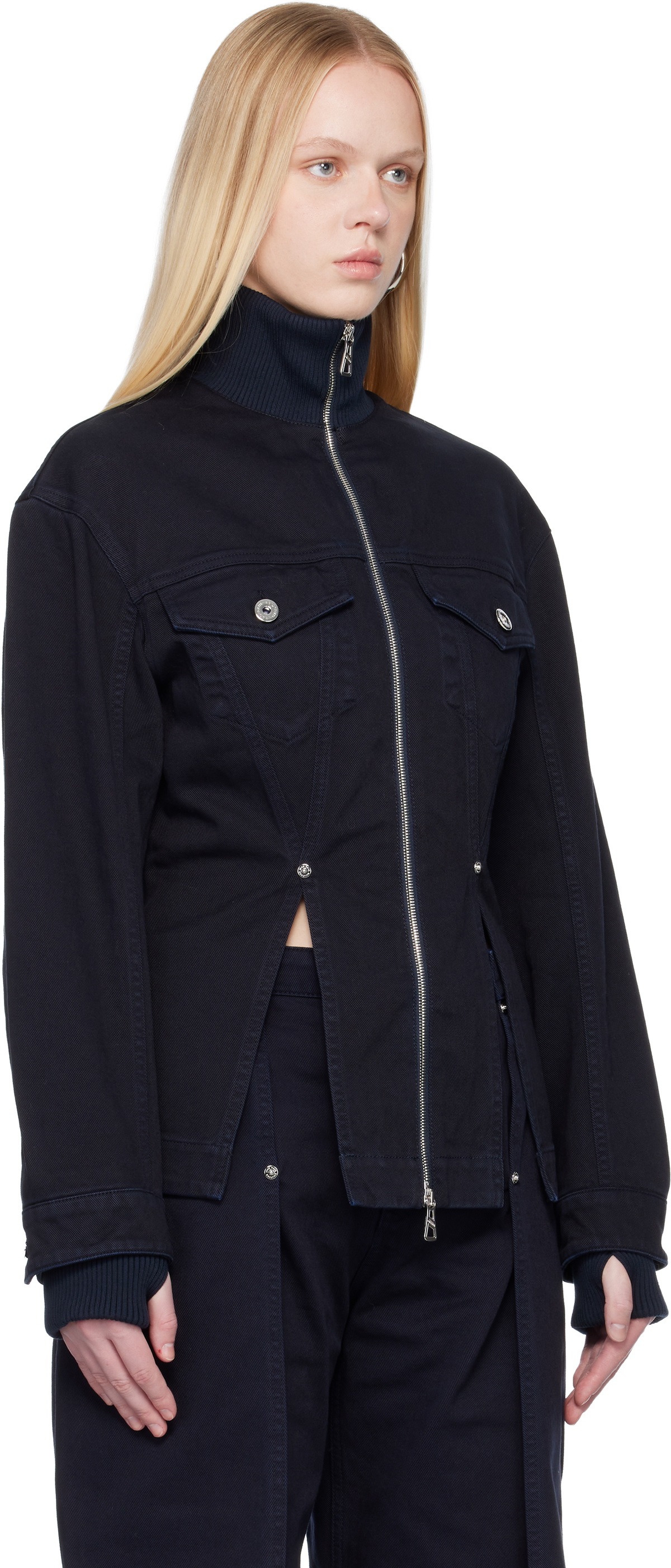 Jean Paul Gaultier Navy 'The Slit' Denim Jacket