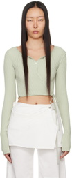 LOW CLASSIC Green Wrap Cardigan