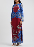 Borgo DE Nor Capucine Printed Maxi Dress Blue