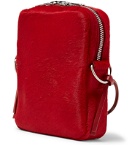 Our Legacy - Leather-Trimmed Calf Hair Messenger Bag - Red
