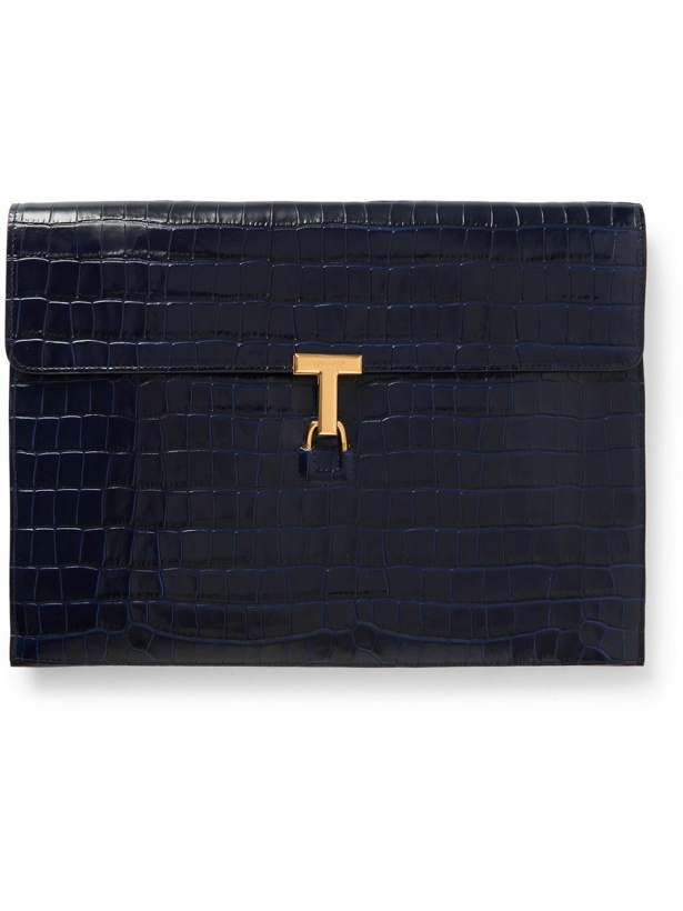 Photo: TOM FORD - Croc-Effect Leather Pouch