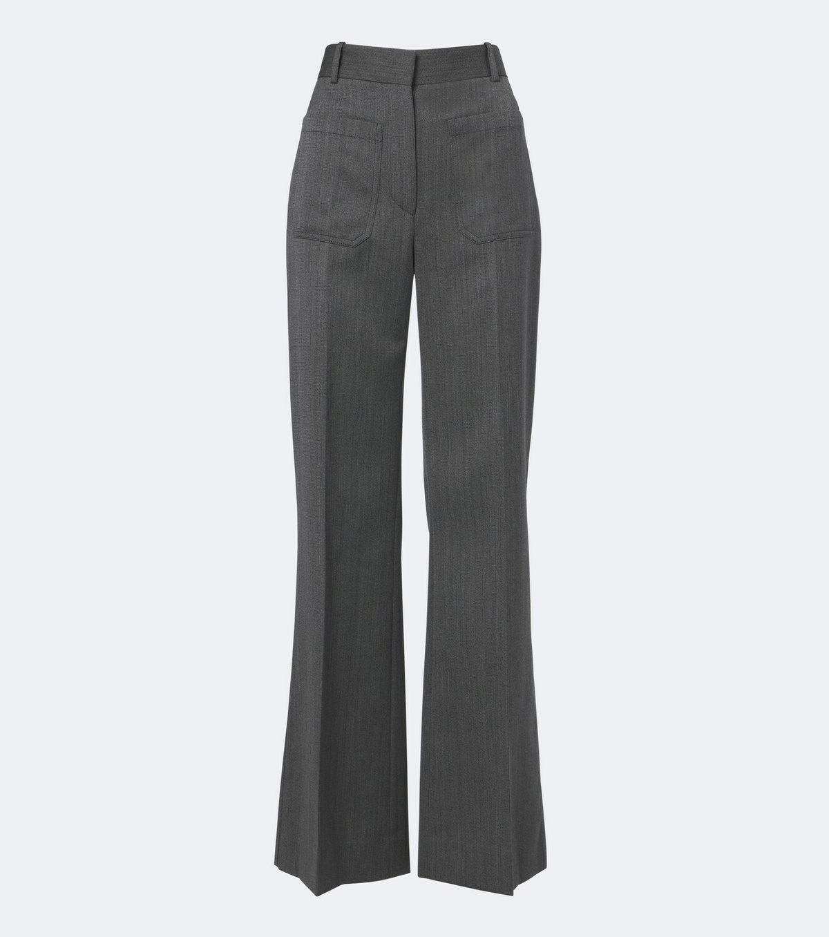 Victoria Beckham Alina herringbone virgin wool wide-leg pants