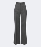 Victoria Beckham Alina herringbone virgin wool wide-leg pants