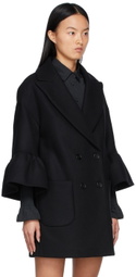 RED Valentino Wool Frill Sleeve Coat