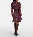 Etro Paisley ruffled silk minidress