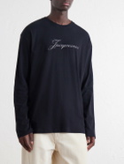 Jacquemus - Logo-Printed Cotton and Hemp-Blend Jersey T-Shirt - Black