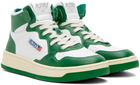 AUTRY Green & White Medalist Mid Sneakers