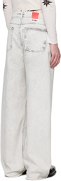 032c Gray Down To Earth Wide Leg Jeans