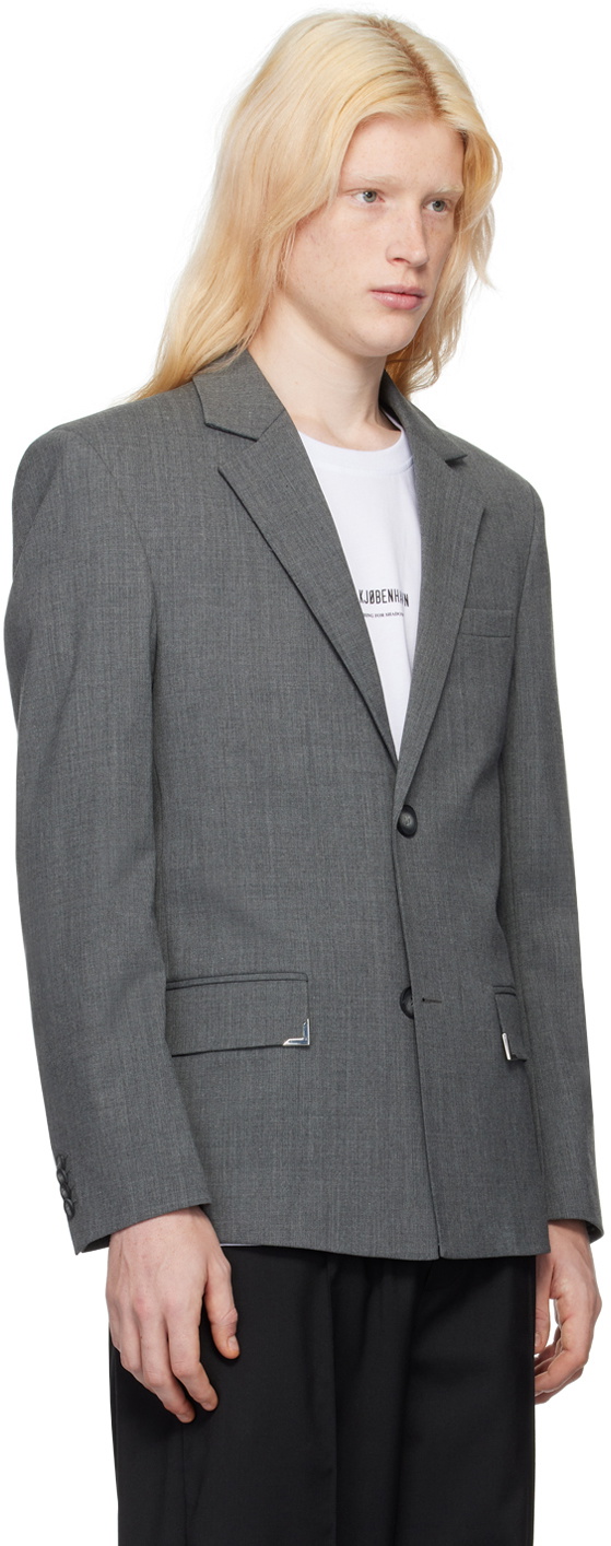 Han Kjobenhavn Gray Notched Lapel Blazer