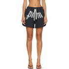 Palm Angels Black Big Waist Logo Sweat Shorts